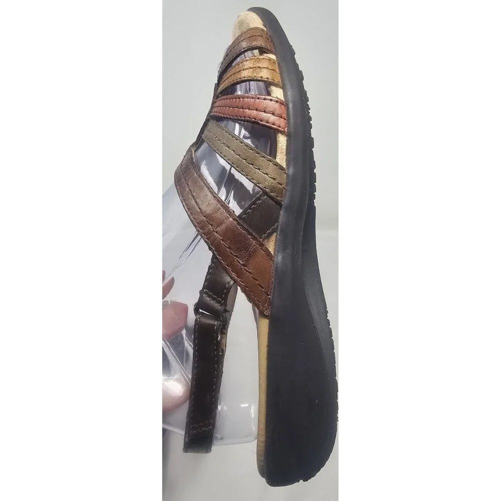 Earth Spirit Carlisle Brown Leather Sandal Sz 7.5 Open Toe Gelron 2000 Classic - Picture 7 of 12